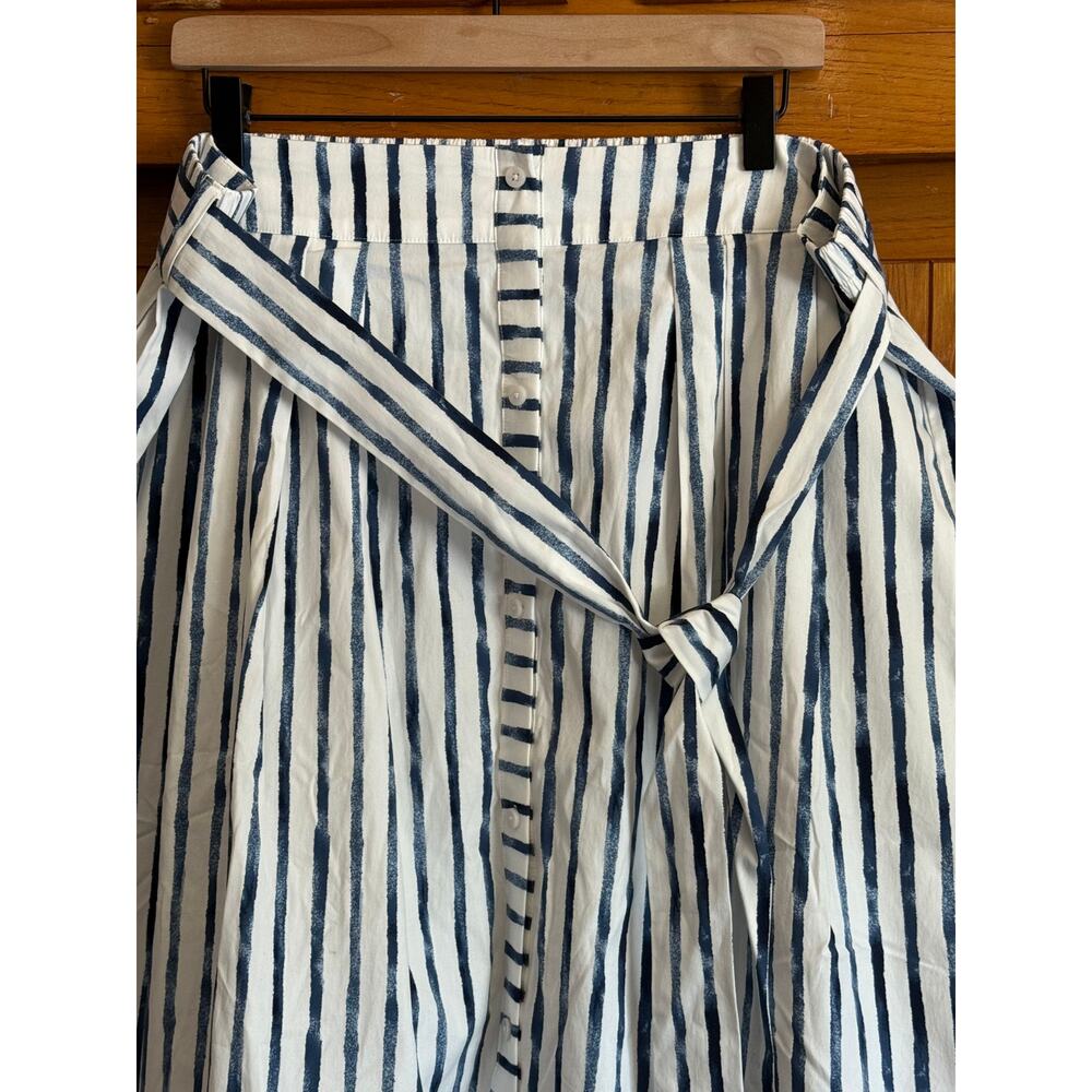 NWT Chico's Palermo Striped Tie-Front Midi Skirt Blue, 3 - Picture 2 of 14
